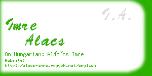 imre alacs business card